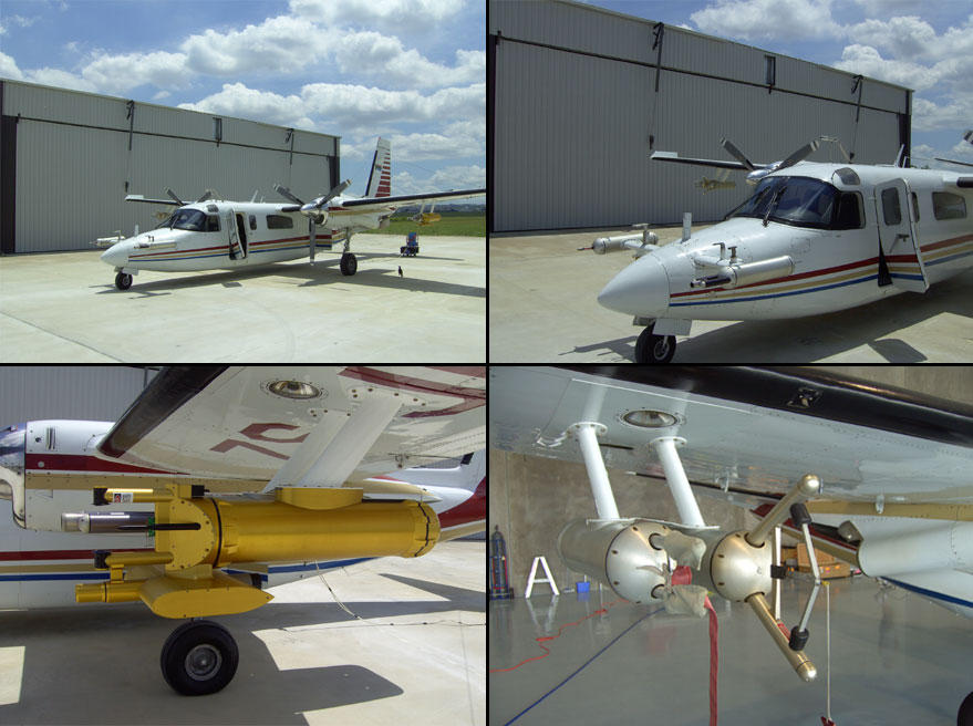 Photos of research aircraft and instruments